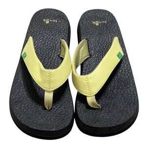 SANUK WOMEN FLIP FLOPS CASUAL COMFORT SANDALS YELLOW THONGS SWS2908 SZ US 8